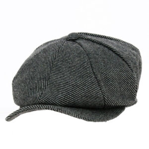 Grey Striped Hatteras Newsboy Cap