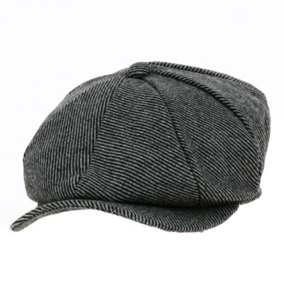 Grey Striped Hatteras Newsboy Cap