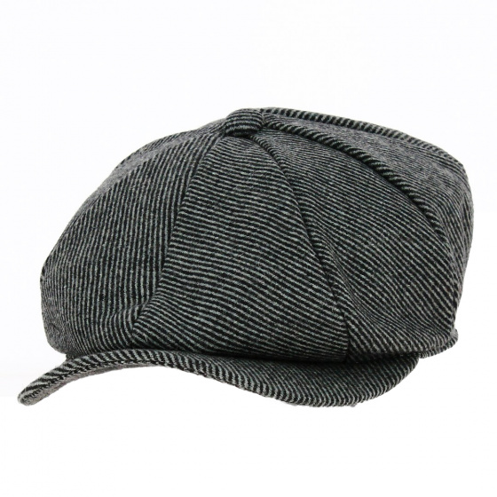 Grey Striped Hatteras Newsboy Cap