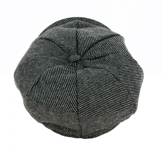 Grey Striped Hatteras Newsboy Cap