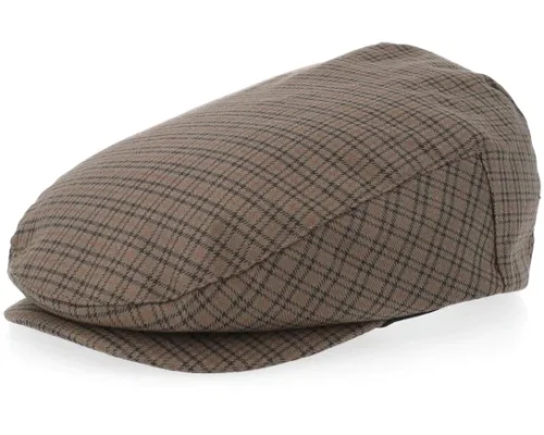 Hooligan Low Cap Grey Brown Gold Flat Cap