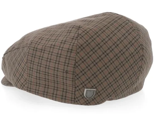 Hooligan Low Cap Grey Brown Gold Flat Cap