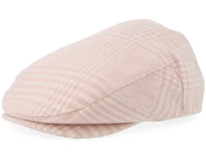 Hooligan Low Cap Soft Pink Houndstooth Flat Cap