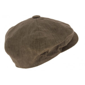 Irish Linen Brown Newsboy Cap