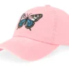 Kids Butterfly Colorful Pink Pigment Washed Dad Cap