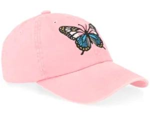 Kids Butterfly Colorful Pink Pigment Washed Dad Cap
