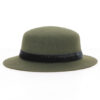 Kids Felt Boater Army Green Hat