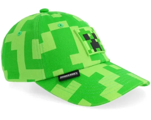 Kids Minecraft Sylas Creeper Green Dad Cap