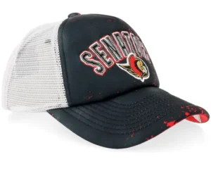 Kids Ottawa Senators Top Player BlackWhite A-frame Trucker Cap