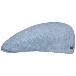 Light Blue Linen Canary Flat Cap