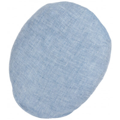 Light Blue Linen Canary Flat Cap