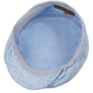 Light Blue Linen Canary Flat Cap