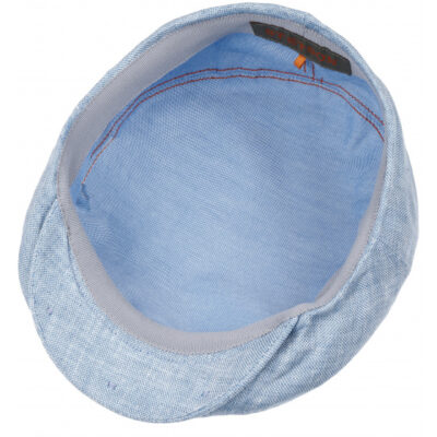 Light Blue Linen Canary Flat Cap