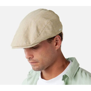 Linen & Cotton Flat Cap - Beige