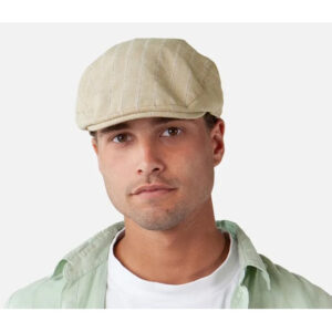 Linen & Cotton Flat Cap - Beige