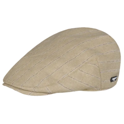 Linen & Cotton Flat Cap - Beige