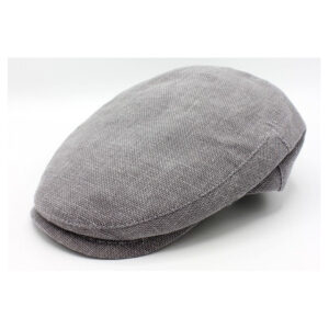 Linen & Cotton Flat Cap in Grey