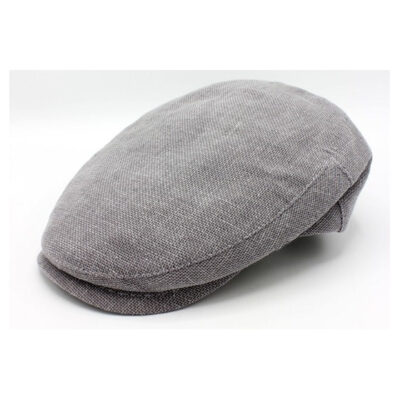 Linen & Cotton Flat Cap in Grey