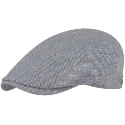 Linen Flat Cap Blue