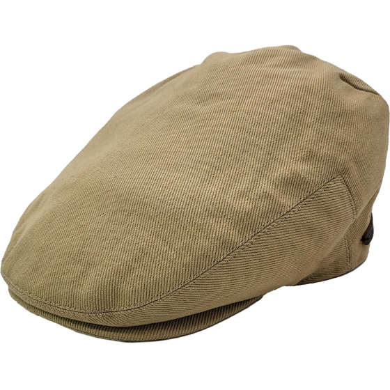 Luca Beige Cotton Flat Cap