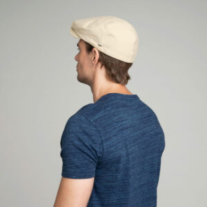 Men Cotton Flat Cap Beige