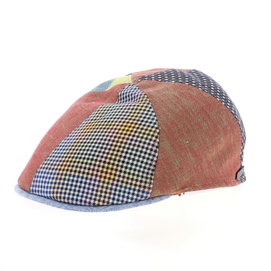 Men Patchwork Multicolour Flat Cap