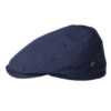 Navy Blue Linen Flat Cap
