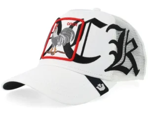 Old English Cock White Trucker Cap