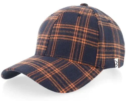 WILLA Tweed Blue Orange High Crown Adjustable Baseball Cap