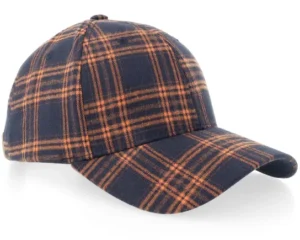 WILLA Tweed Blue Orange High Crown Adjustable Baseball Cap