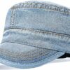 Washed Cotton Cadet Army Cap - Denim Light Blue