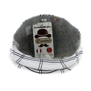 White Cotton Check Flat Cap