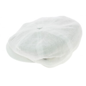 White Linen Irish Newsboy Cap