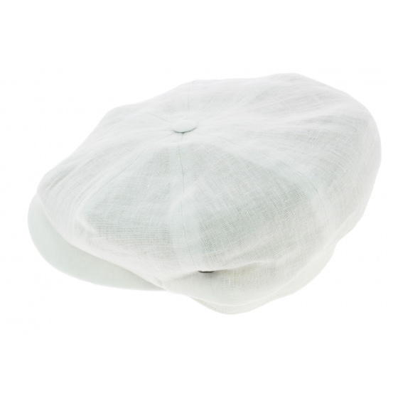 White Linen Irish Newsboy Cap