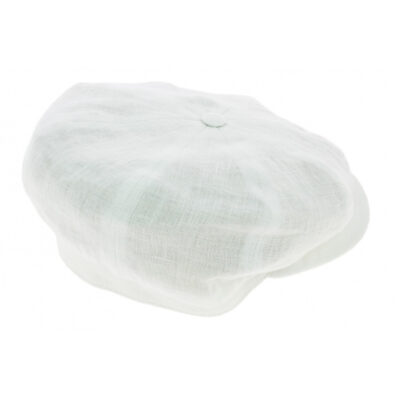 White Linen Irish Newsboy Cap
