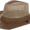 Wide Brim Straw Panama Hat - Brown
