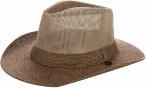 Wide Brim Straw Panama Hat - Brown