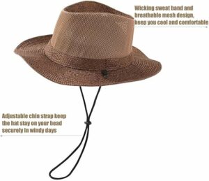Wide Brim Straw Panama Hat - Brown