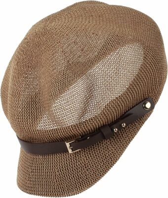 Women Belt Buckle Straw Bakerboy Cap