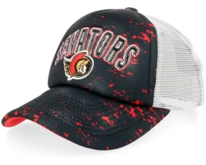 Kids Ottawa Senators Top Player BlackWhite A-frame Trucker Cap