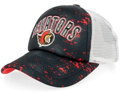 Kids Ottawa Senators Top Player BlackWhite A-frame Trucker Cap
