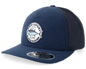 Big Tuna Corduroy Navy A-Frame Adjustable Trucker Cap