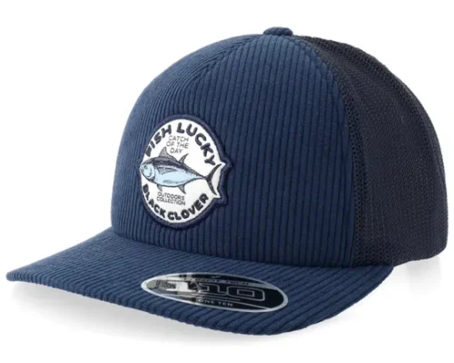 Big Tuna Corduroy Navy A-Frame Adjustable Trucker Cap