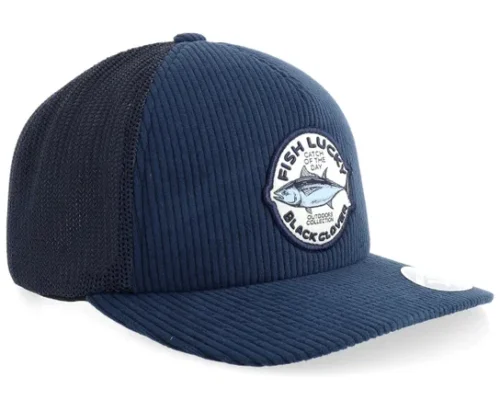 Big Tuna Corduroy Navy A-Frame Adjustable Trucker Cap