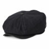 Brood Flannel Baggy Newsboy Cap - Black Denim-Black