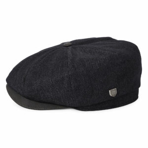 Brood Flannel Baggy Newsboy Cap - Black Denim-Black