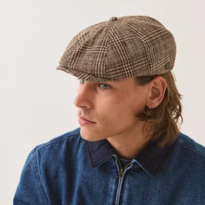 Brood Plaid Newsboy Cap - Brown-Tan-Red