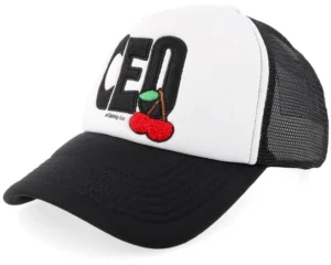 Ceo Of Fun Black White A-frame Trucker Cap
