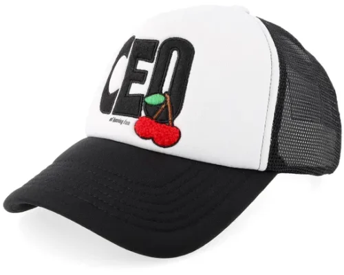 Ceo Of Fun Black White A-frame Trucker Cap