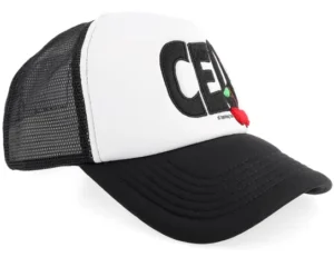 Ceo Of Fun Black White A-frame Trucker Cap